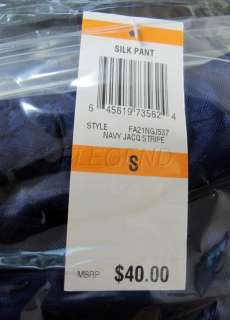 NEW ALFANI 100% Silk Blue Mens Pajama Pants Sleepwear Size Small S 