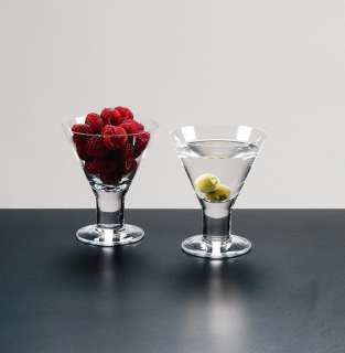 Short Stem Stout Crystal Martini Glass Set of 4  