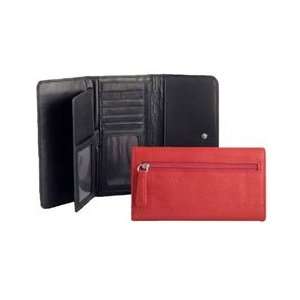  Osgoode Marley Leather Checkbook Clutch Wallet Blk Office 
