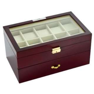 Diplomat 31 57714 Cherry Wood Finish with Clear Top and Cream Leather 
