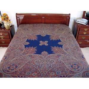  Sartaj Cashmere India Wool Bedspread Bedding Huge Throw 