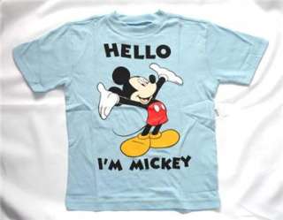 NWT Disney Mickey Mouse Hello Im Mickey Blue Shirt Boy Small 5/6 