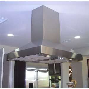 Imperial 60 inch W x 32 1/2 inch D Pyramid Island Mount Range Hood 