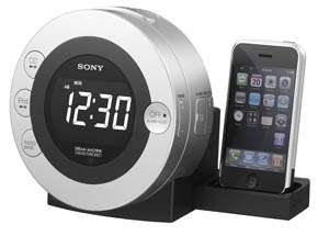   CD Clock Radio for iPod and iPhone (Silver)  Players & Accessories