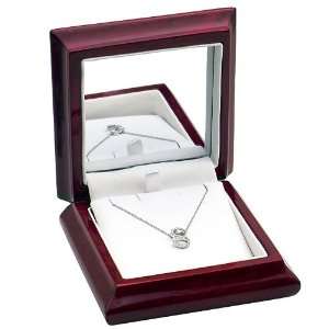  Diamond Initial Pendant S in 14k White Gold Gift Box Set 