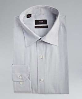 Alara light grey cotton slim fit dress shirt