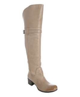 Alberto Fermani natural leather buckle detail over the knee boots 
