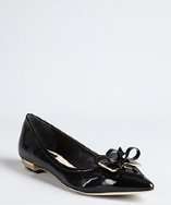   #319180101 black patent leather Love bow and heart point toe flats
