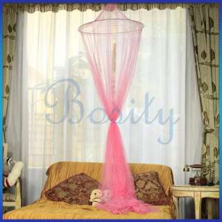   Pink Elegent Bed Netting Canopy Round Dome Mosquito Net Summer Bedroom