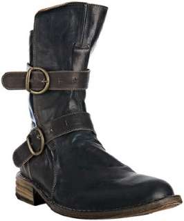 Fiorentini + Baker blue leather double buckle strap ankle boots 