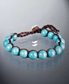 Chan Luu turquoise round beaded toggle bracelet   