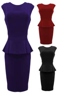 NEW PEPLUM EVENING DRESS, WORK PENCIL DRESS SIZE 8 16  