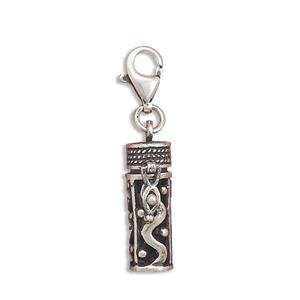   Prayer Box Charm Pendant with Lobster Clasp Sterling Silver Jewelry
