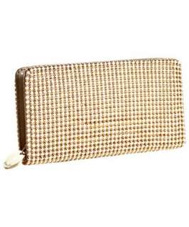 Deux Lux white beaded Twiggy zip continental wallet   up to 