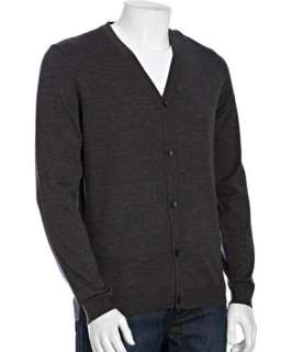 Hugo Boss grey virgin wool Baltimore cardigan sweater