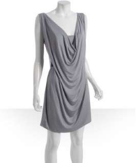 Bags grey jersey cowl drape dress   