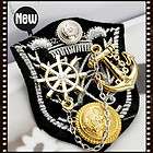   Multifunction Ship Anchor Epaulet Brooch Navy Tassels Rudder Badge