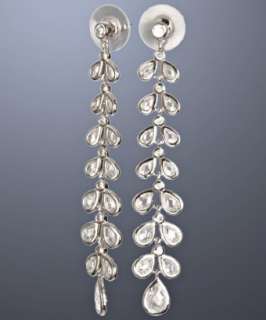 Jardin silver bezel cz pear drop earrings  