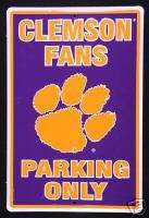 Clemson Tigers Fan Metal Parking Only Sign  