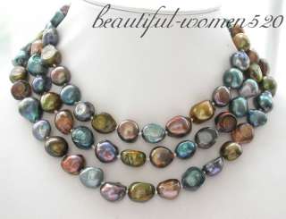 46 15mm multicolor baroque freshwater pearl necklace  