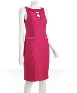 Kay Unger fuchsia shantung keyhole sheath dress   