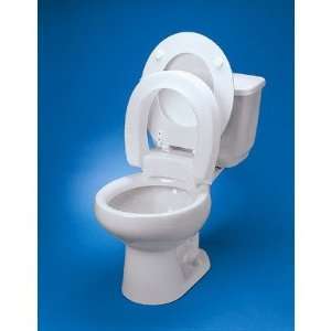 Elongated Hinged Raised Toilet Seat 