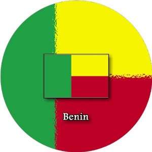  58mm Round Badge Style Keyring Benin Flag