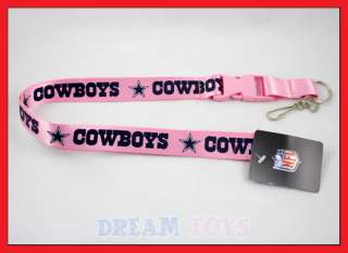 NFL Dallas Cowboys Pink Lanyard Key Chain / Football  