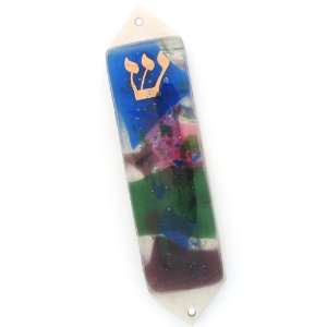  Fused Glass Floral Mezuzah