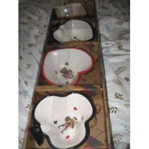   OF HEARTS HAND PAINTED SET OF 4 BOWLS KOHLS BRAND 