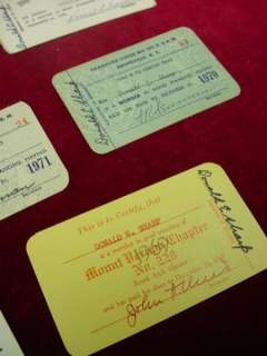   Lot 1961 72 FREE MASONS MEMBERSHIP CARDS Gramatan Lodge New York #927