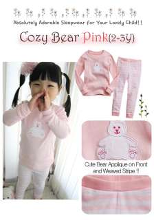 NWT Vaenait baby Toddler Kid Boy Girls Sleepwear SetCozy Bear Pink 