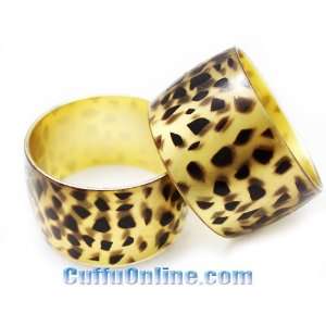  HOTLOVE Fashion Accessory   Stylish Wide Bracelet Gold Leopard 