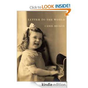 Letter To The World Carol Becker  Kindle Store
