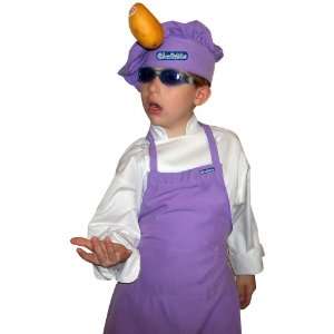  Set Apron + Hat LILLAC light purple Chef Costume Small Fits Kids 