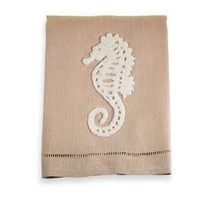    Mud Pie Gifts  108340 White Seahorse Linen Towel 