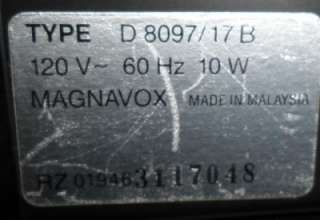 MAGNAVOX DUAL DECK D 8097 RADIO PORTABLE 120V 60 HZ 10W  