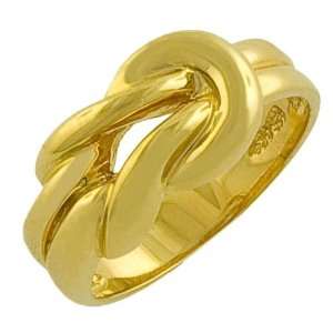   Yellow Gold over Sterling Silver Love Knot Ring (Size 9) Jewelry