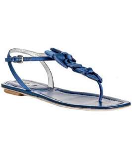 Prada blue silk flower thong sandals   