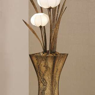   Paper Lampshade Art Deco Chic White Shade Floral Tall Floor Lamp