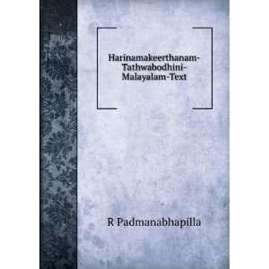    Tathwabodhini Malayalam Text R Padmanabhapilla Books