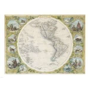   Map of the Western Hemisphere  24 x 18  Poster Print Toys & Games