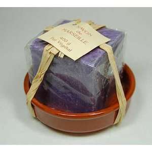   of Lavender Scented Savon De Marseilles Soap in Ceramic Dish Beauty