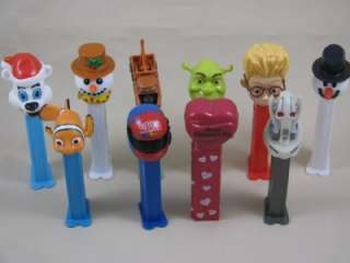 10 Assorted Pez Dispensers Christmas/Shrek/Nemo/Mater  