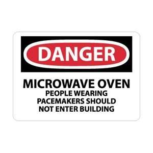 D408PB   Danger, Microwave Oven People Wearing Pacemakers, 10 X 14 