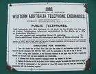 Vintage   Antique Enamel Sign 1901 Western Australia Public Phone