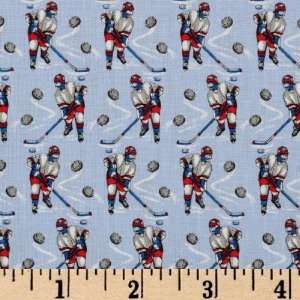  43 Wide Mini Prints Hockey Ice Blue Fabric By The Yard 