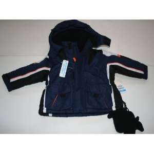   Boys Winter Coat/Jacket with Mittens   Size 12 Months Bold Navy