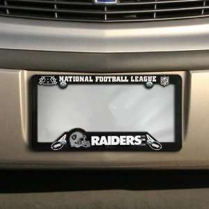   Oakland Raiders Black Plastic License Plate Frame