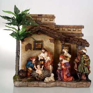 Fiber Optic Nativity Set With Holy Family & Three Wise Men  